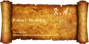 Kabai Aranka névjegykártya